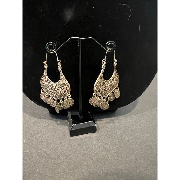 Egyptian Goddess Dangle Bronze Color Chandelier Earrings - Picture 2 of 6